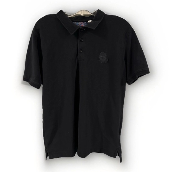 Robert Graham Black Skull Polo Shirt Medium - Picture 1 of 5